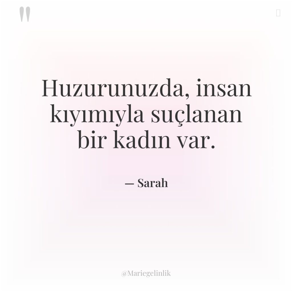 Huzurunuzda, insan kıyımıyla suçlanan bir kadın var.