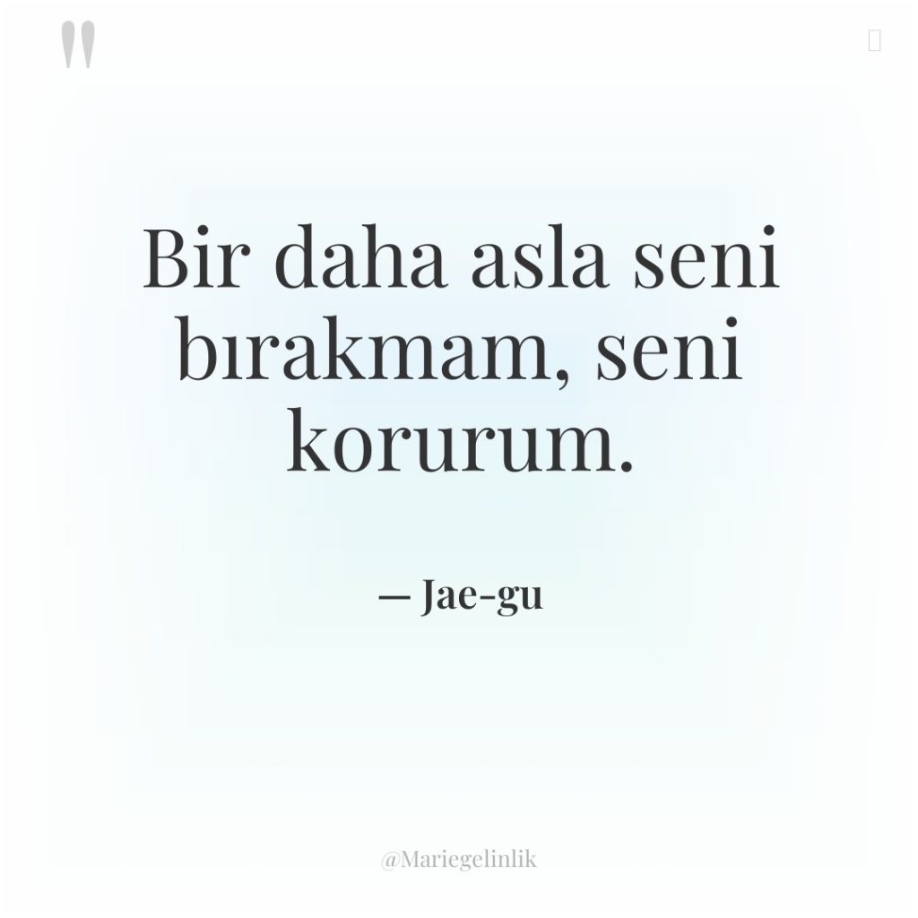 Bir daha asla seni bırakmam, seni korurum.