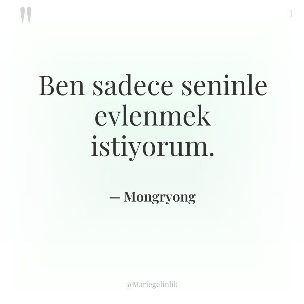 Ben sadece seninle evlenmek istiyorum.