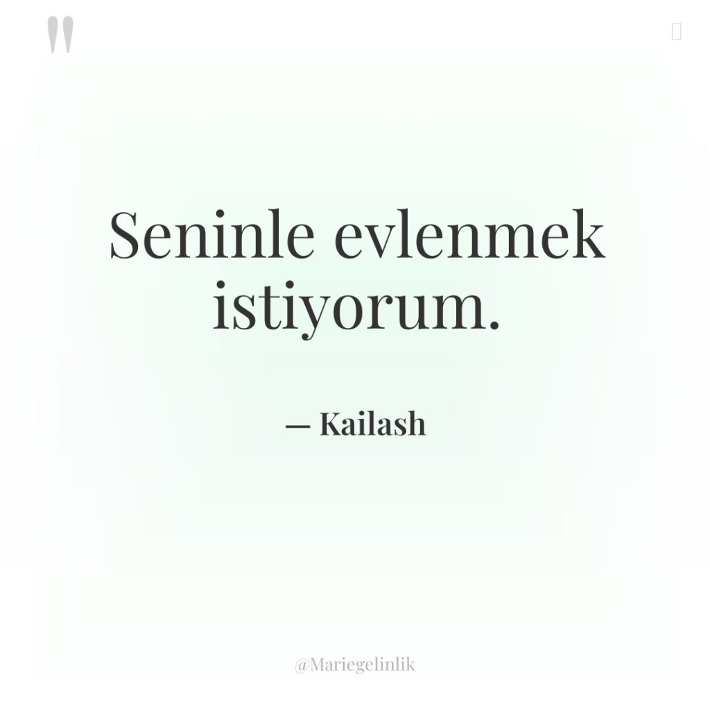 Seninle evlenmek istiyorum.