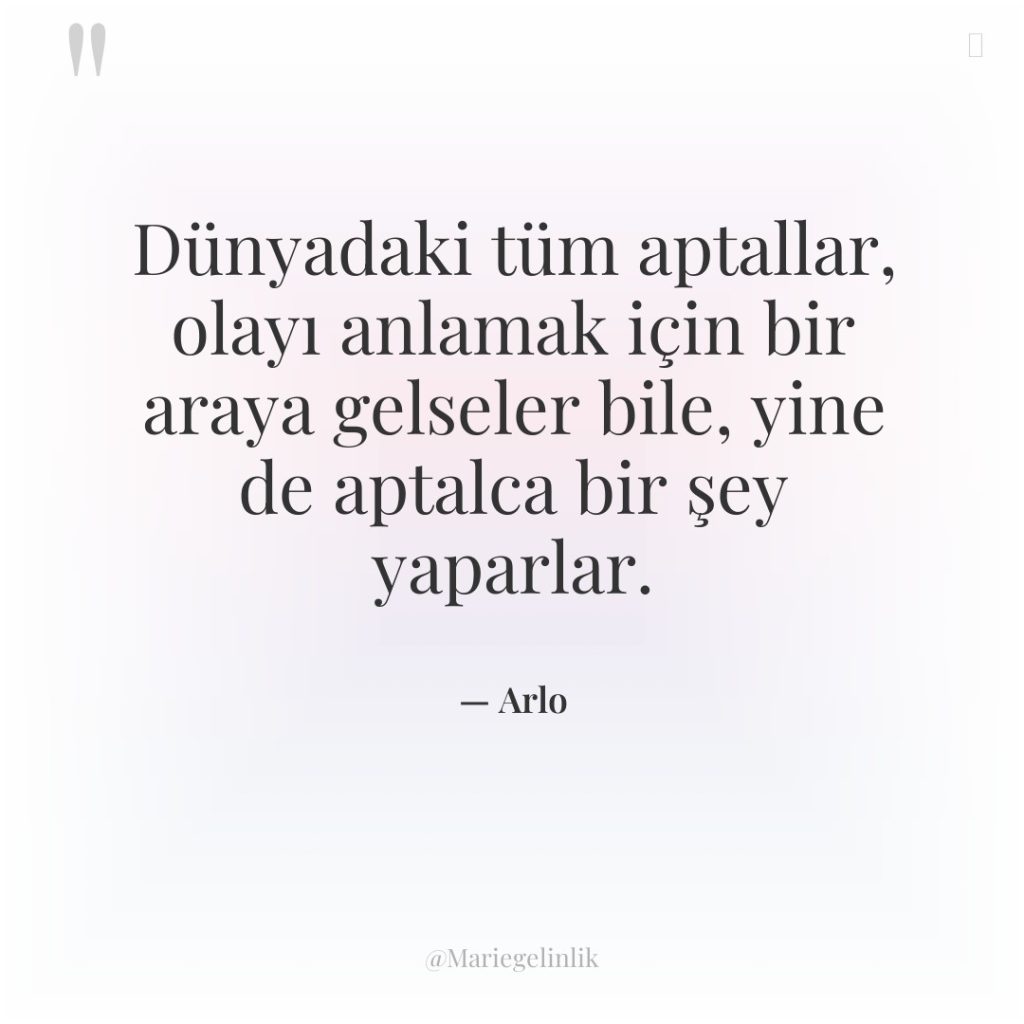 Dünyadaki tüm aptallar, olayı anlamak için bir araya gelseler bile,…