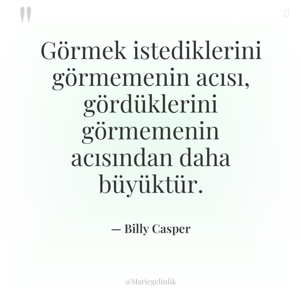 Görmek istediklerini görmemenin acısı, gördüklerini görmemenin acısından daha büyüktür.