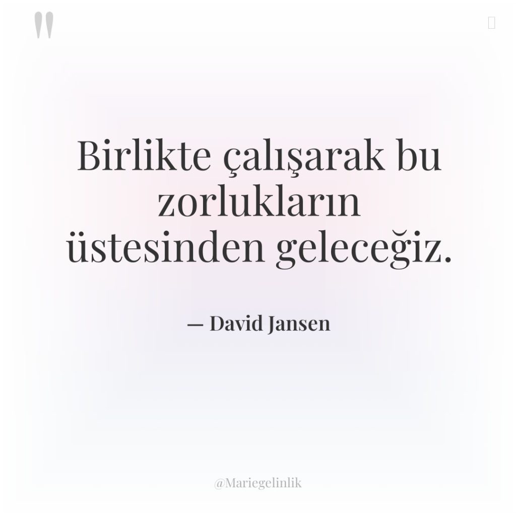 Birlikte çalışarak bu zorlukların üstesinden geleceğiz.