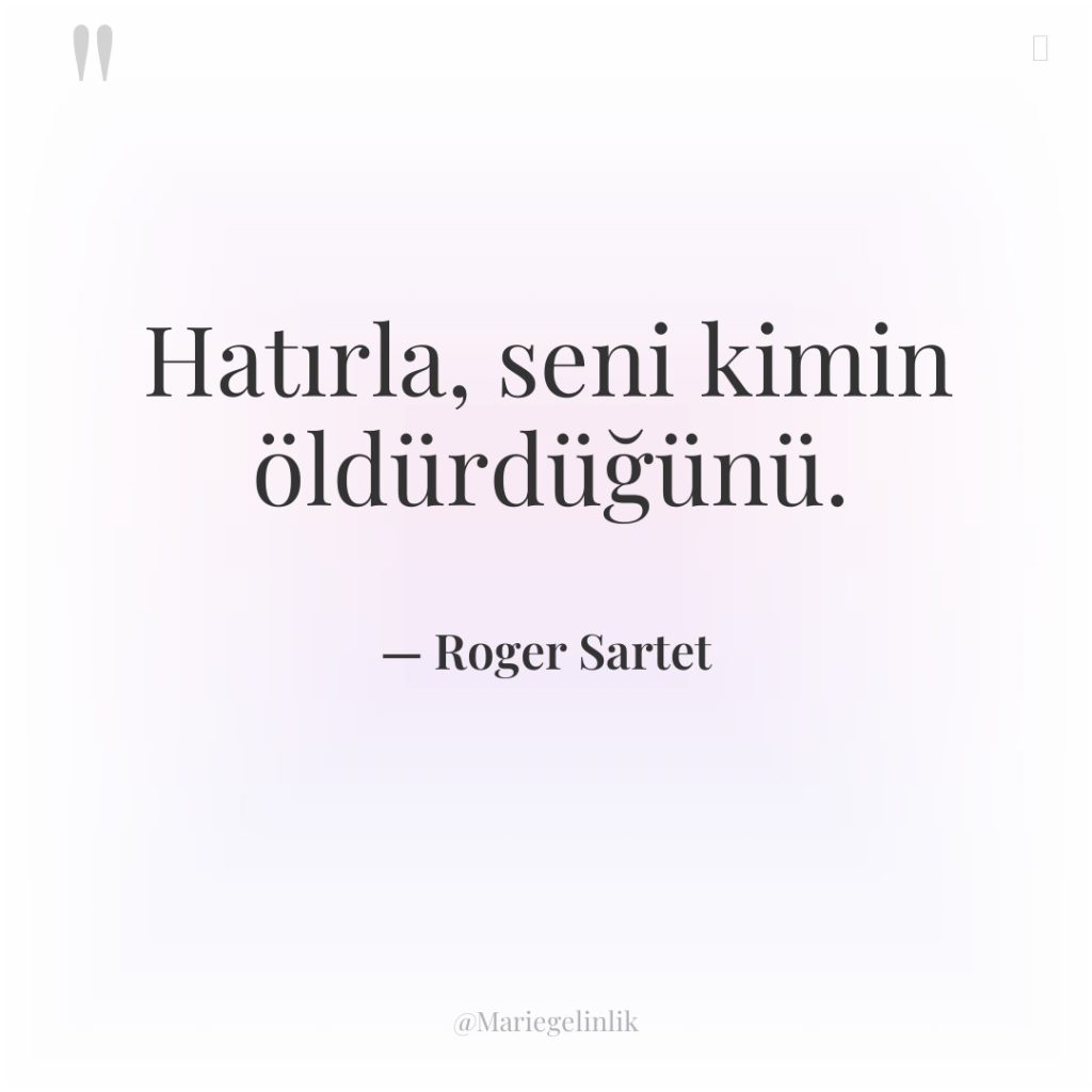 Hatırla, seni kimin öldürdüğünü.