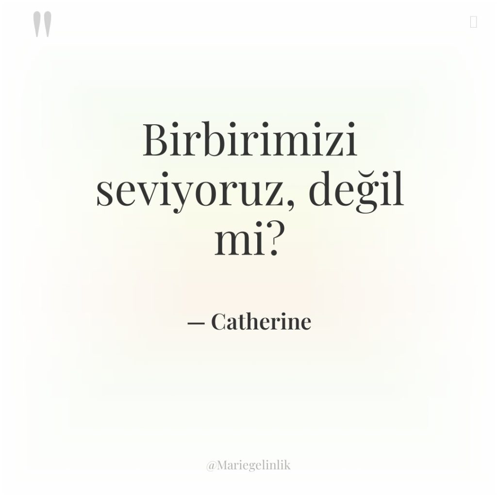 Birbirimizi seviyoruz, değil mi?