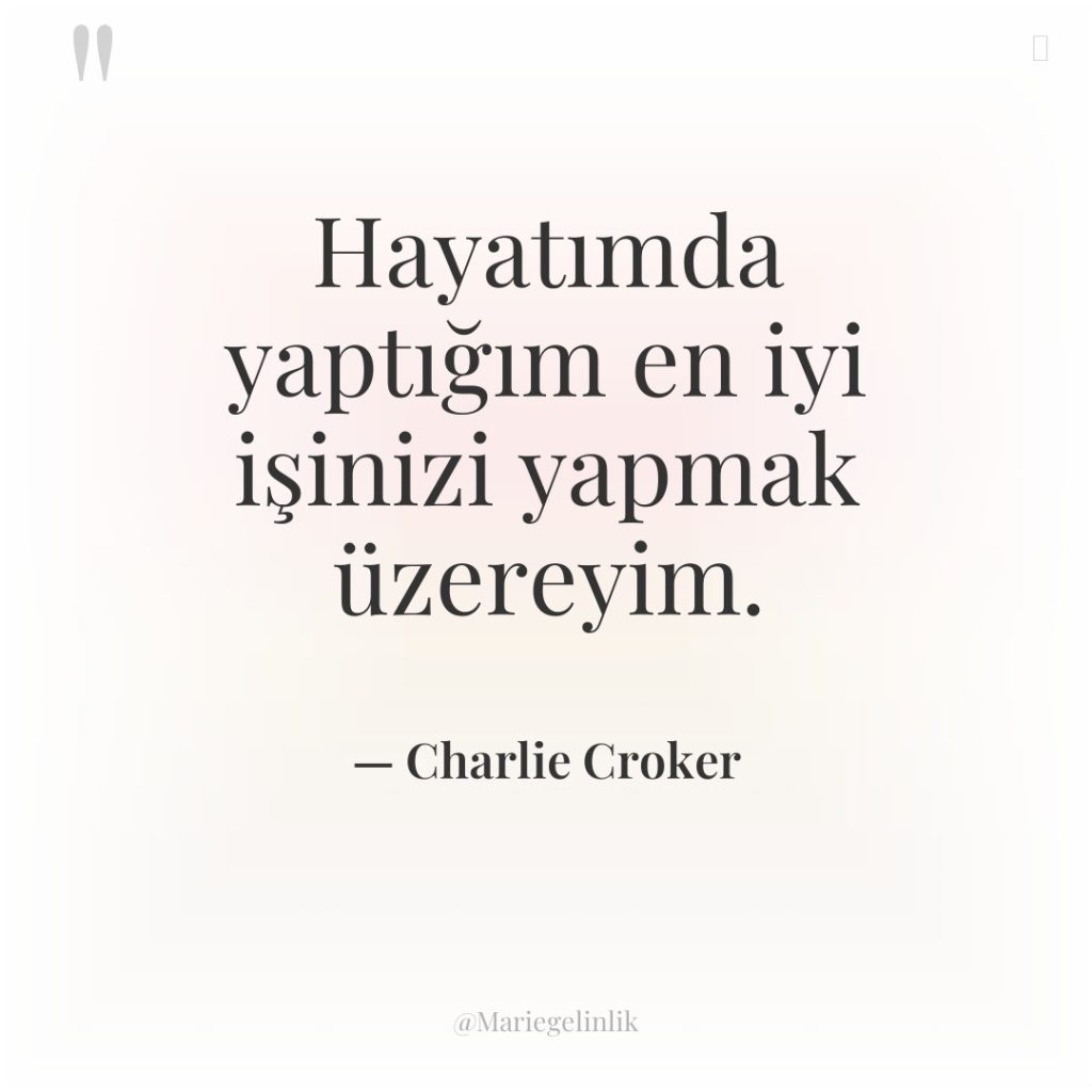 Hayatımda yaptığım en iyi işinizi yapmak üzereyim.