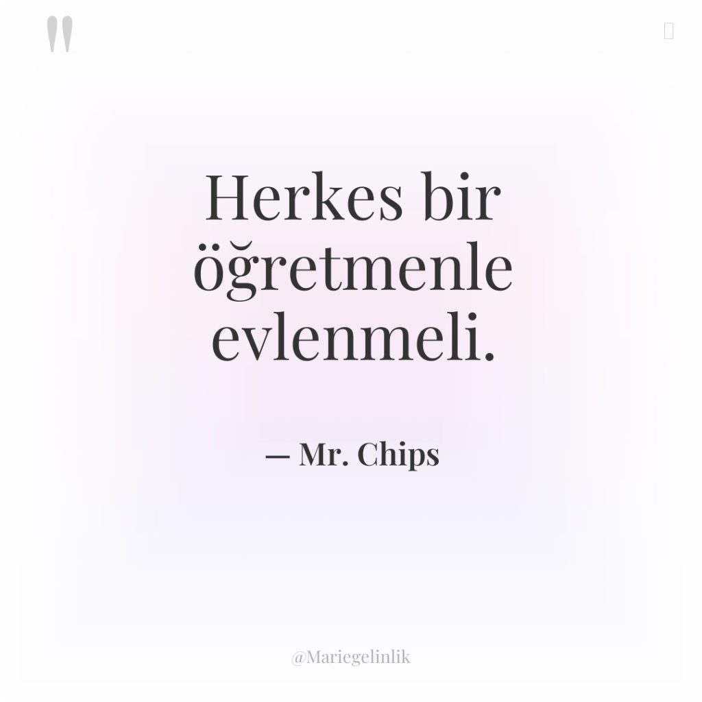 Herkes bir öğretmenle evlenmeli.