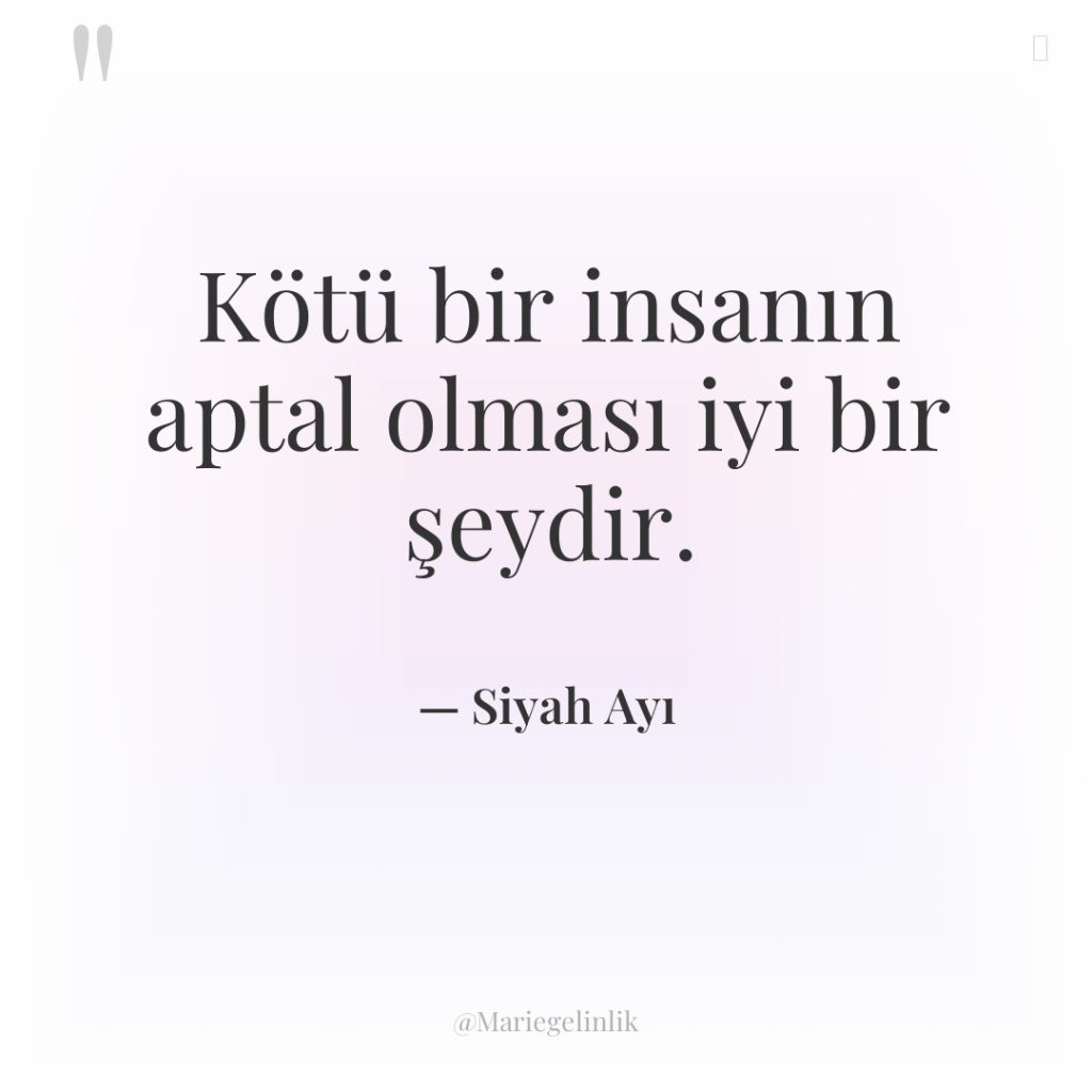 Kötü bir insanın aptal olması iyi bir şeydir.