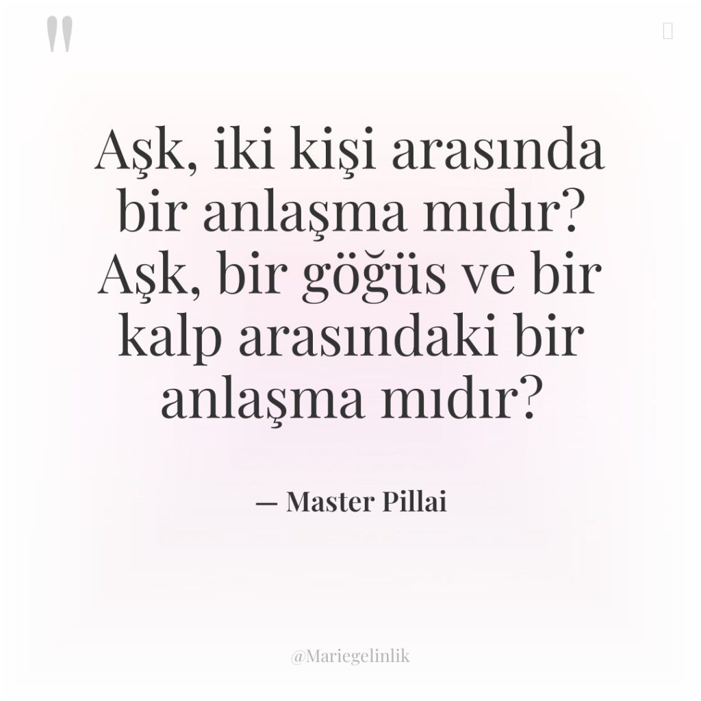 Aşk, iki kişi arasında bir anlaşma mıdır? Aşk, bir göğüs…