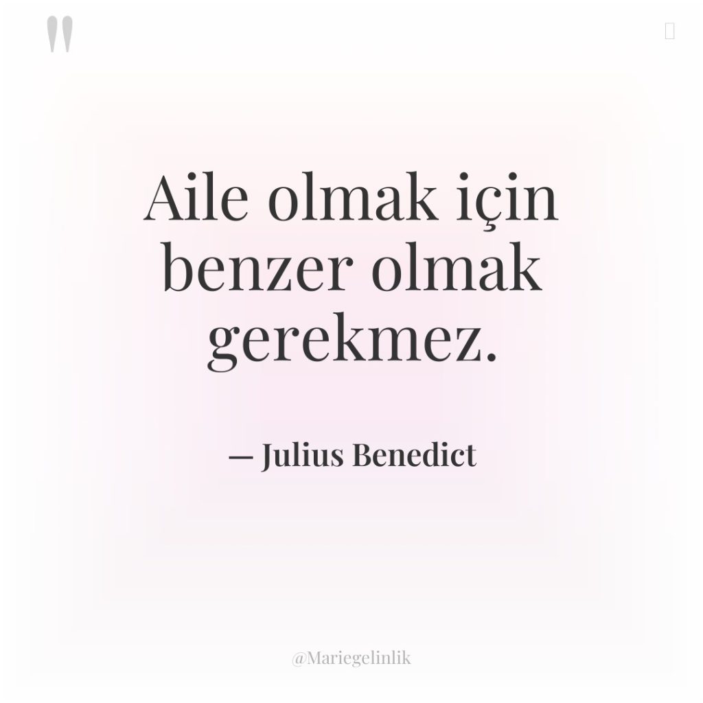 Aile olmak için benzer olmak gerekmez.