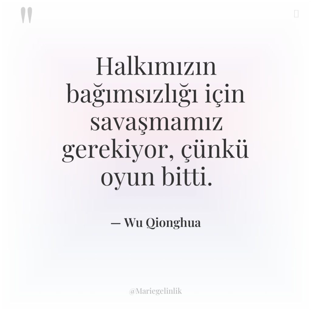 Halkımızın bağımsızlığı için savaşmamız gerekiyor, çünkü oyun bitti.