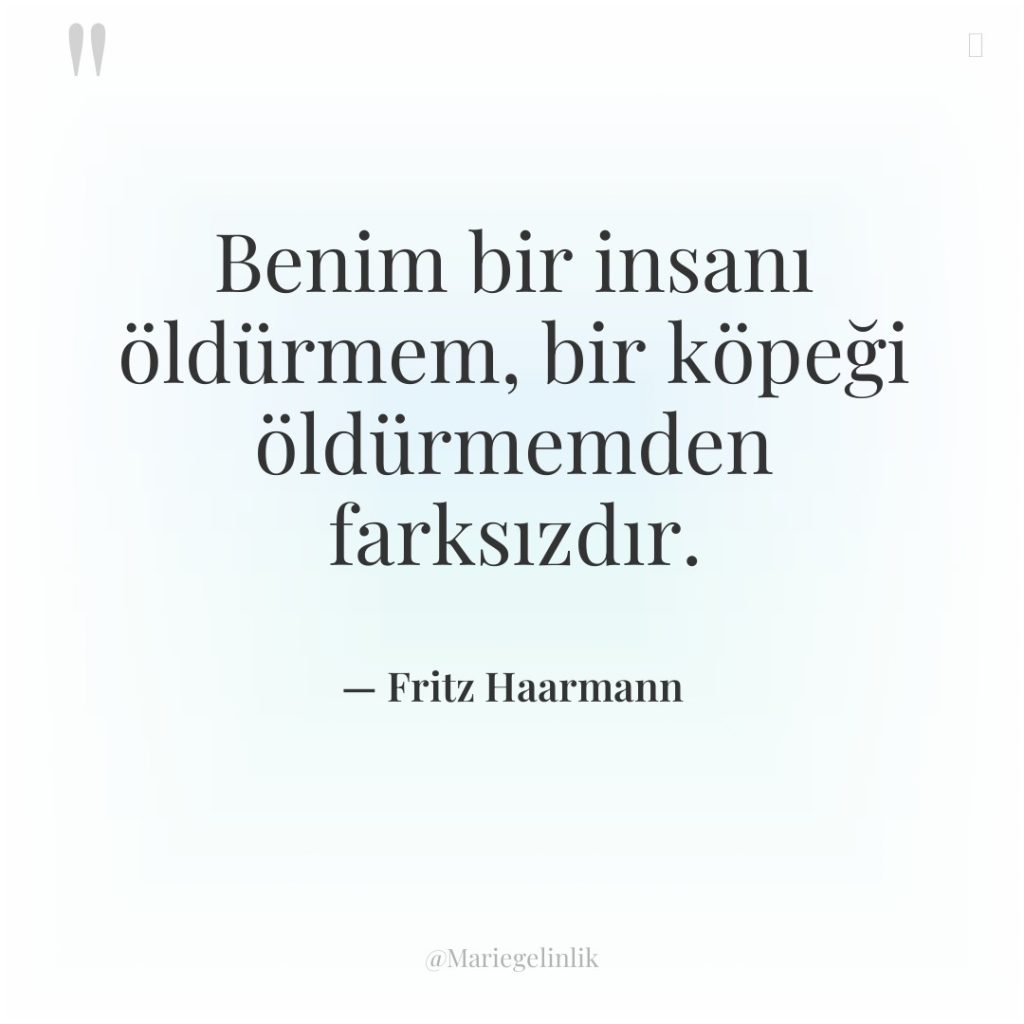 Benim bir insanı öldürmem, bir köpeği öldürmemden farksızdır.