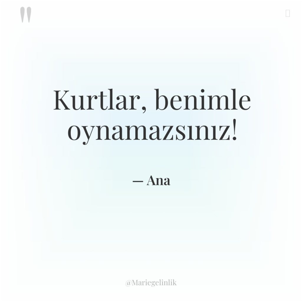 Kurtlar, benimle oynamazsınız!