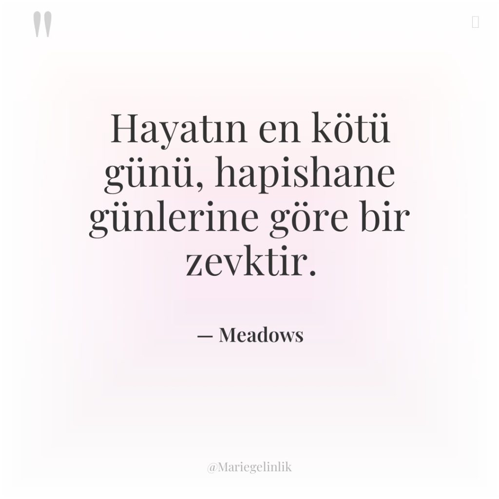 Hayatın en kötü günü, hapishane günlerine göre bir zevktir.