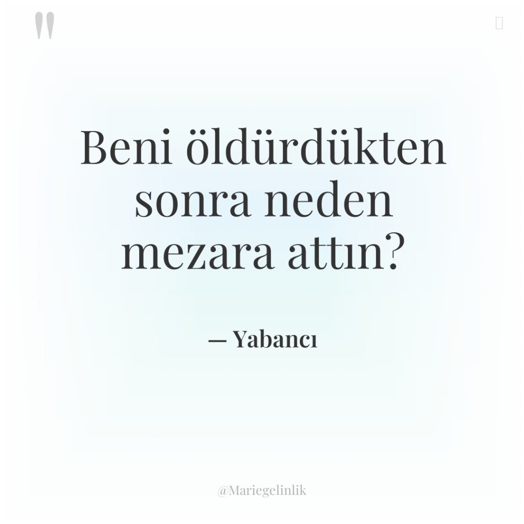 Beni öldürdükten sonra neden mezara attın?