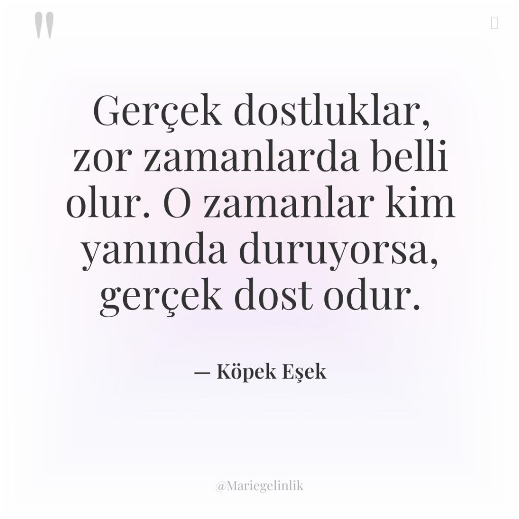 Gerçek dostluklar, zor zamanlarda belli olur. O zamanlar kim yanında…