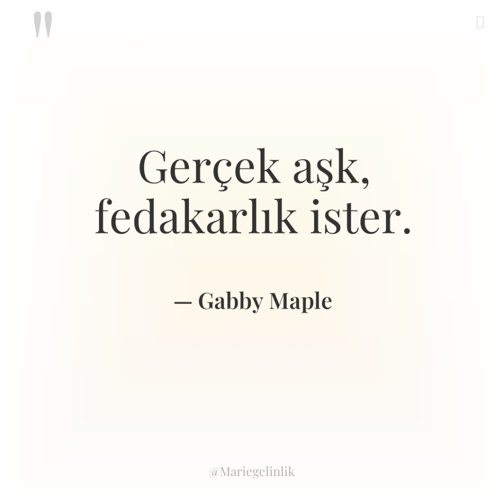 Gerçek aşk, fedakarlık ister.