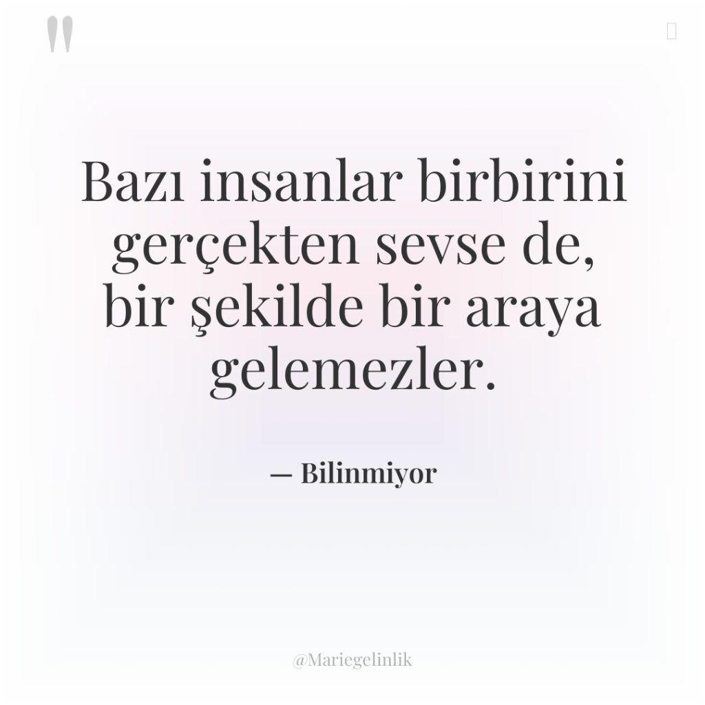Bazı insanlar birbirini gerçekten sevse de, bir şekilde bir araya…