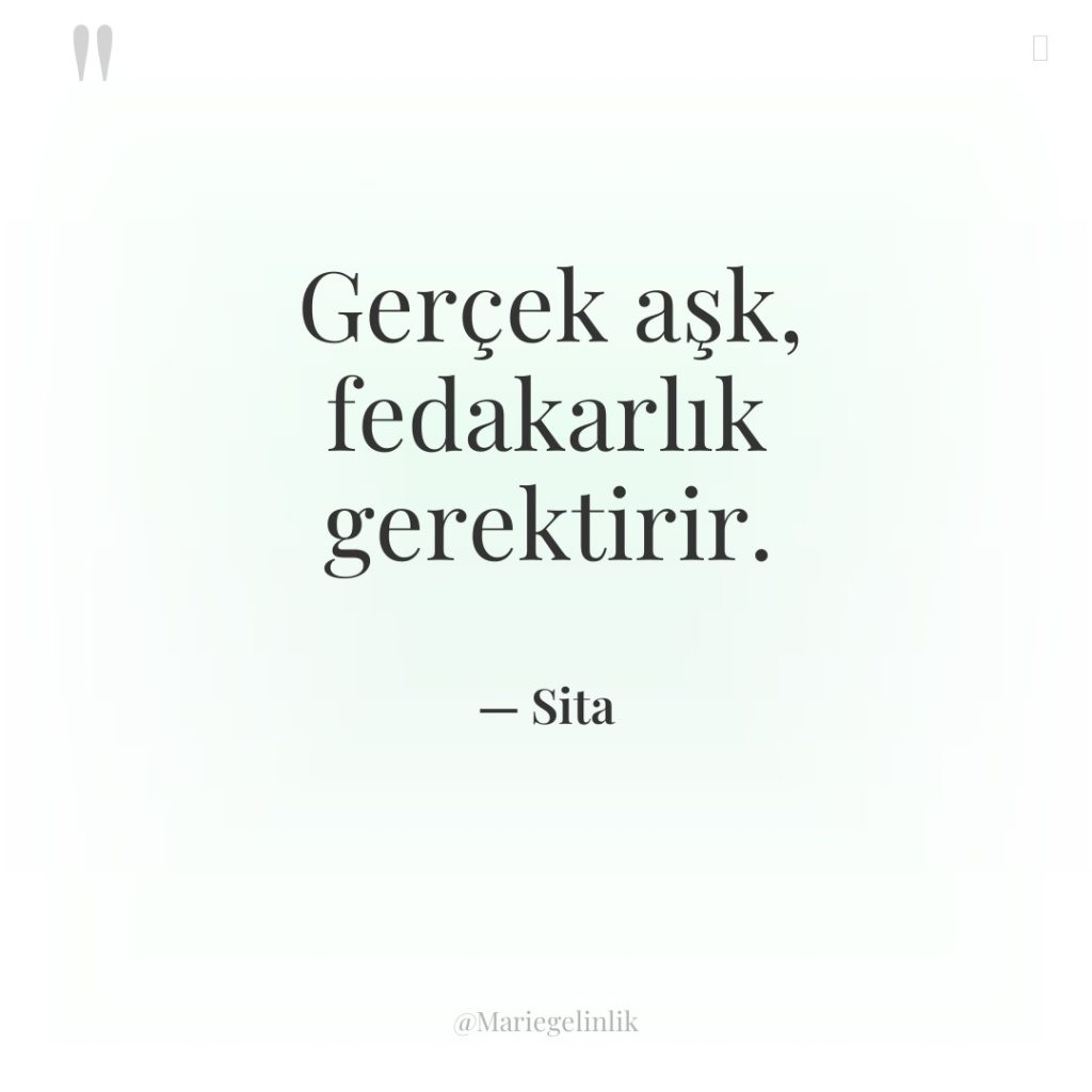 Gerçek aşk, fedakarlık gerektirir.