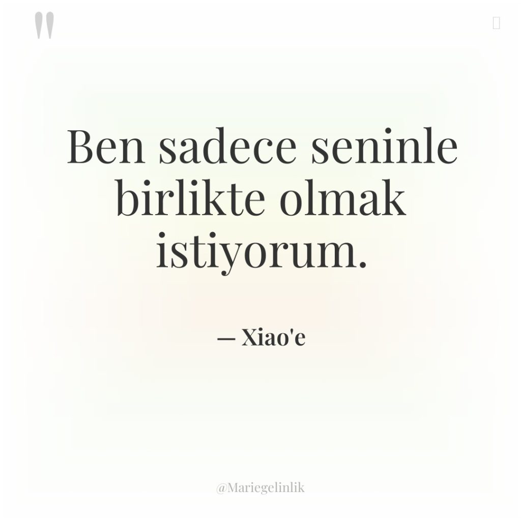 Ben sadece seninle birlikte olmak istiyorum.