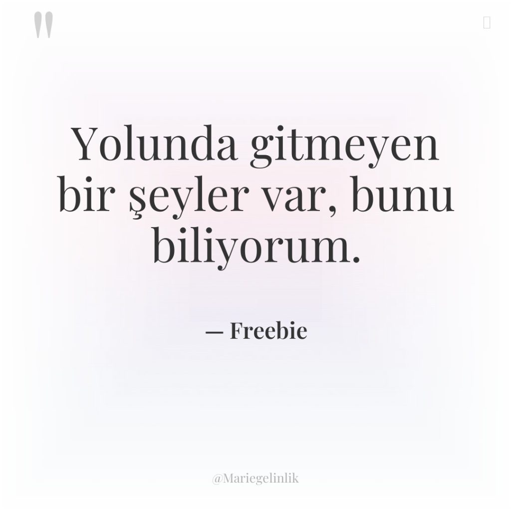 Yolunda gitmeyen bir şeyler var, bunu biliyorum.