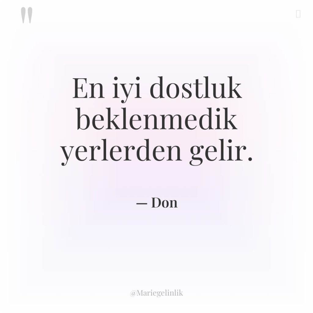 En iyi dostluk beklenmedik yerlerden gelir.
