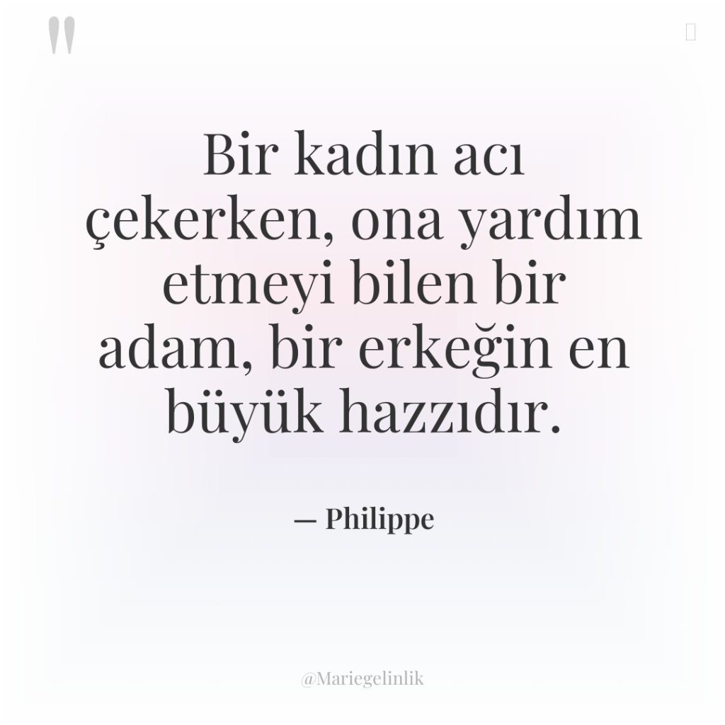 Bir kadın acı çekerken, ona yardım etmeyi bilen bir adam,…