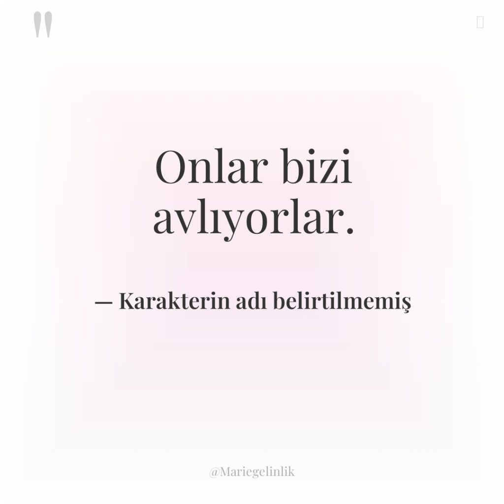 Onlar bizi avlıyorlar.