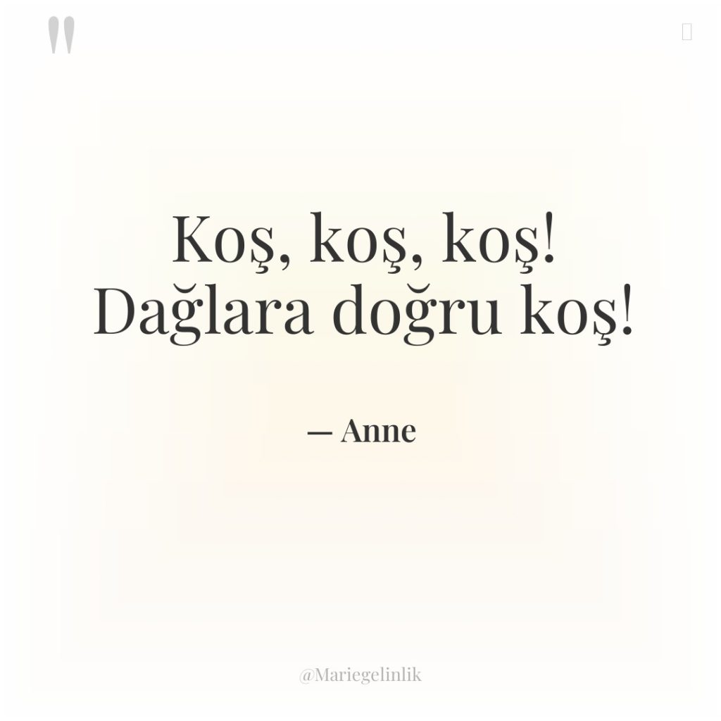 Koş, koş, koş! Dağlara doğru koş!