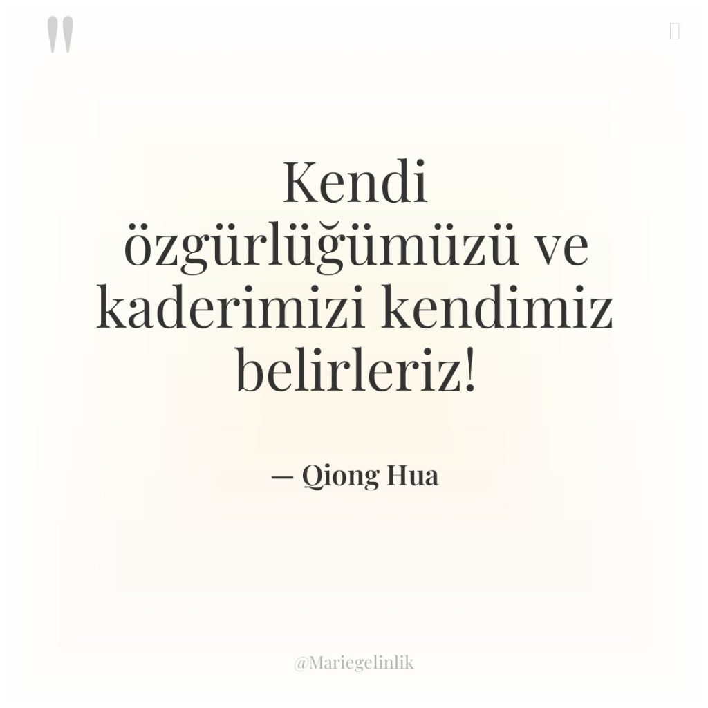 Kendi özgürlüğümüzü ve kaderimizi kendimiz belirleriz!