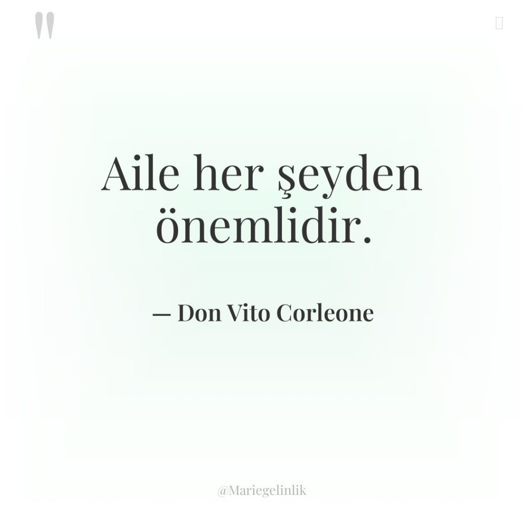 Aile her şeyden önemlidir.