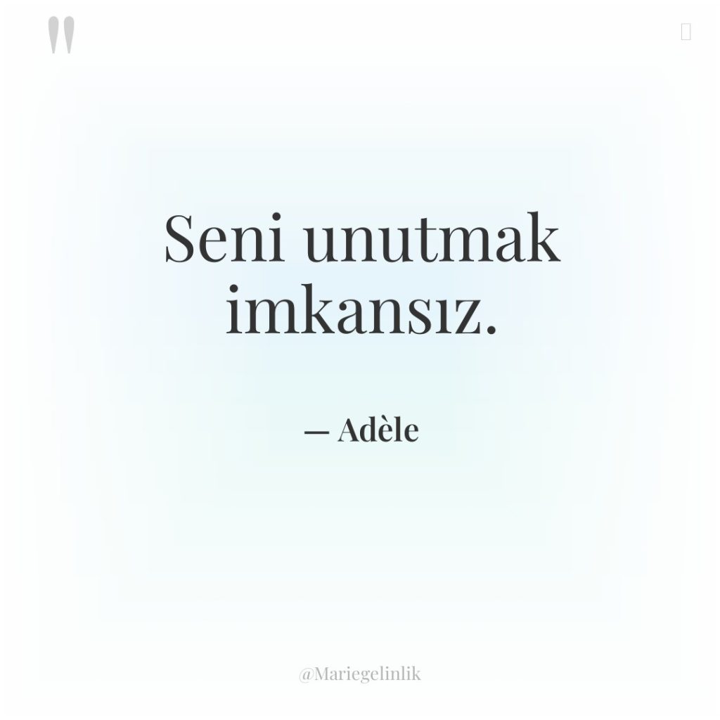 Seni unutmak imkansız.