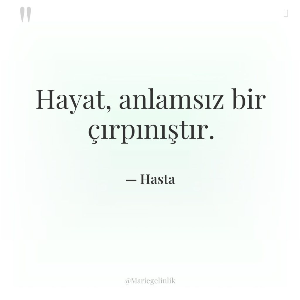 Hayat, anlamsız bir çırpınıştır.