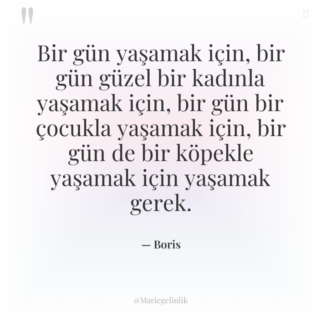 Bir gün yaşamak için, bir gün güzel bir kadınla yaşamak…