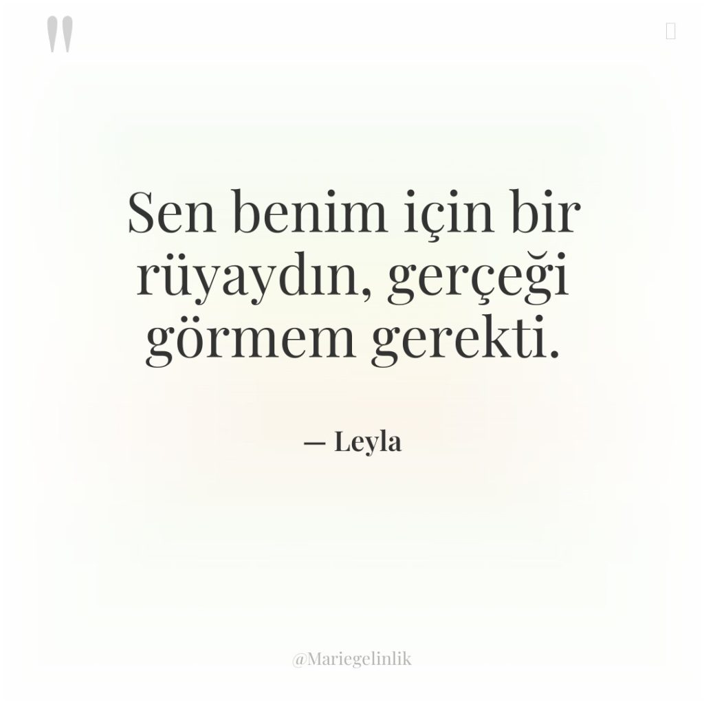 Sen benim için bir rüyaydın, gerçeği görmem gerekti.