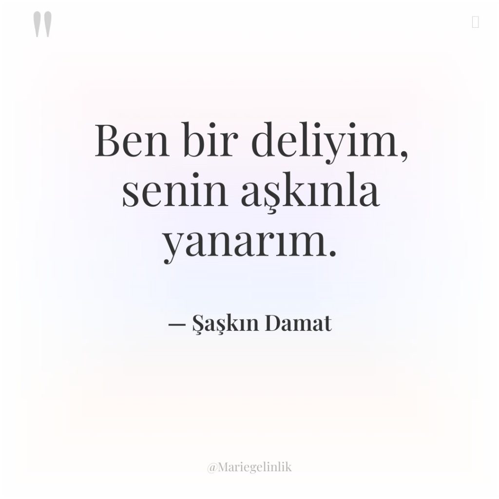 Ben bir deliyim, senin aşkınla yanarım.