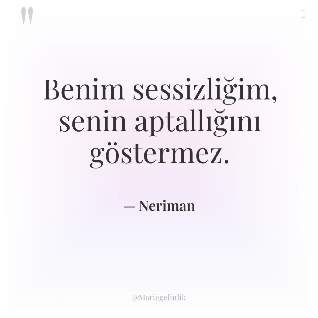 Benim sessizliğim, senin aptallığını göstermez.