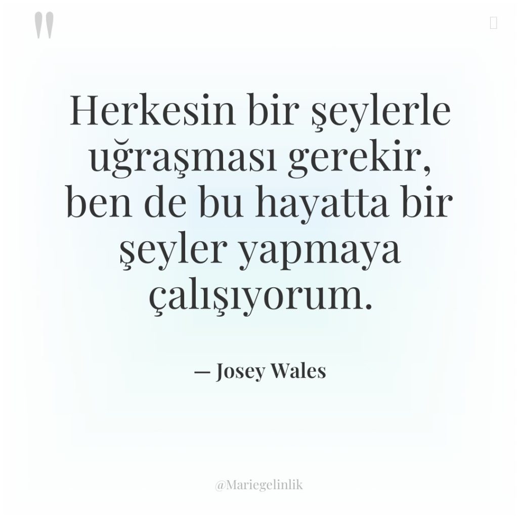 Herkesin bir şeylerle uğraşması gerekir, ben de bu hayatta bir…