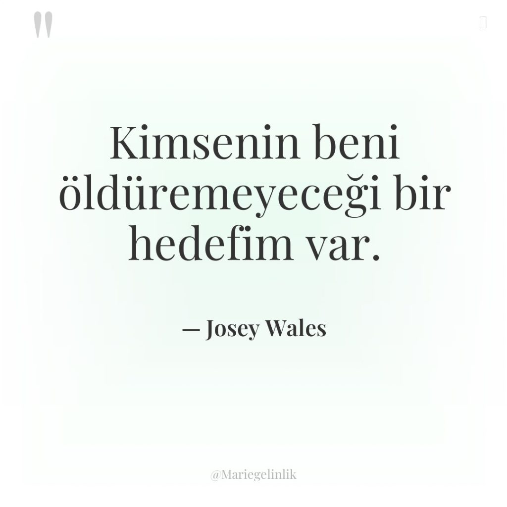 Kimsenin beni öldüremeyeceği bir hedefim var.