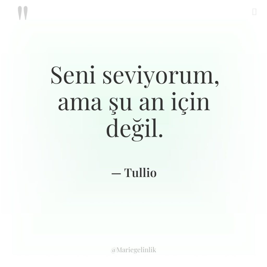 Seni seviyorum, ama şu an için değil.