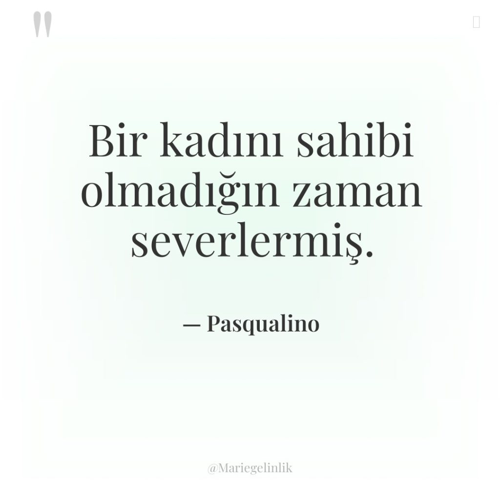 Bir kadını sahibi olmadığın zaman severlermiş.