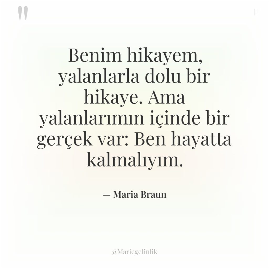 Benim hikayem, yalanlarla dolu bir hikaye. Ama yalanlarımın içinde bir…