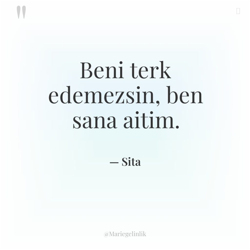Beni terk edemezsin, ben sana aitim.