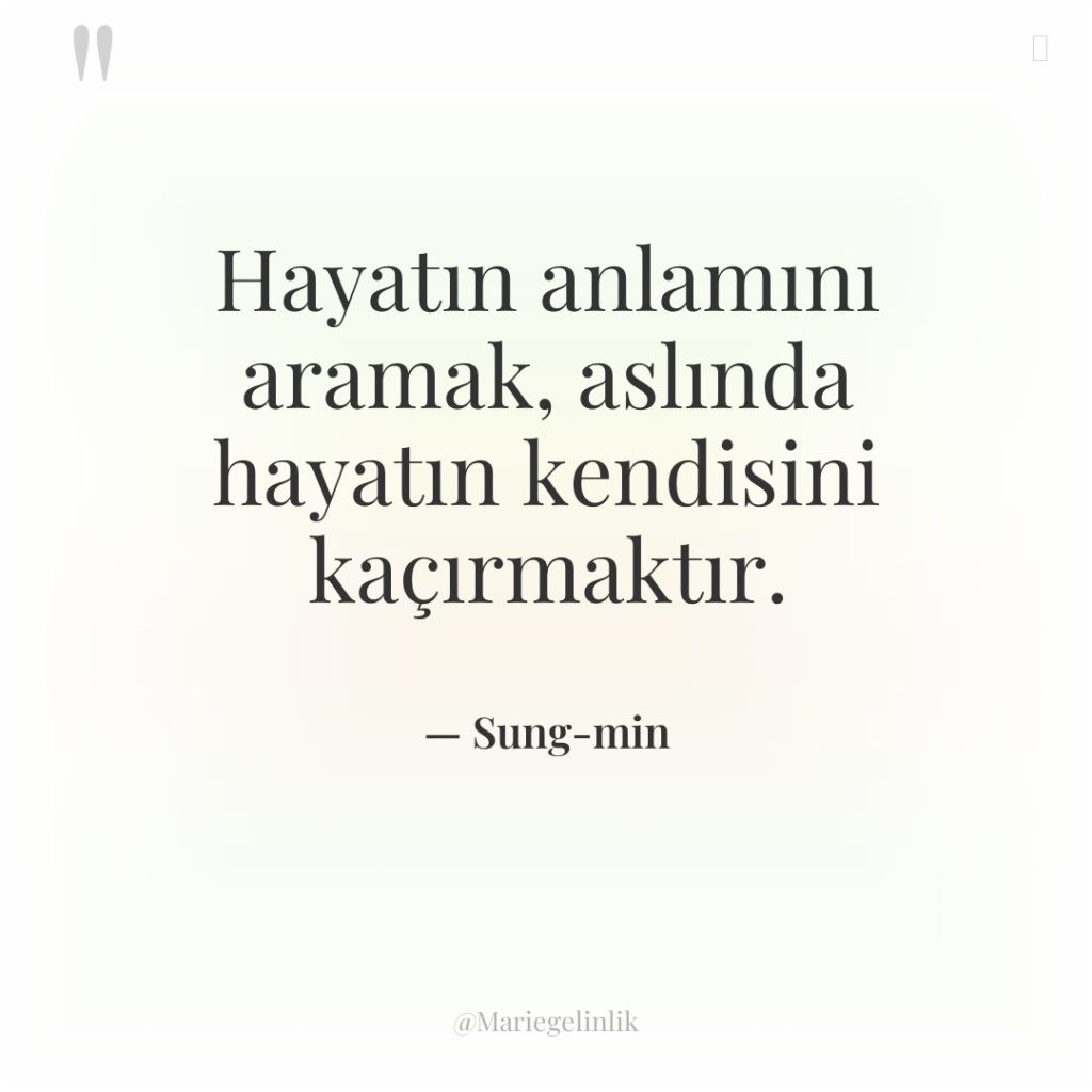 Hayatın anlamını aramak, aslında hayatın kendisini kaçırmaktır.