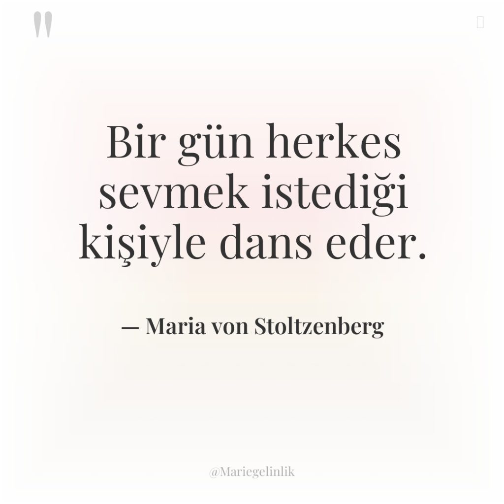 Bir gün herkes sevmek istediği kişiyle dans eder.