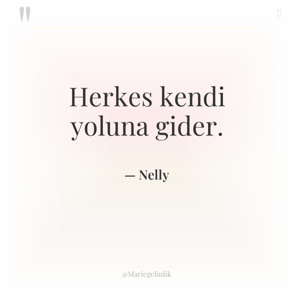 Herkes kendi yoluna gider.