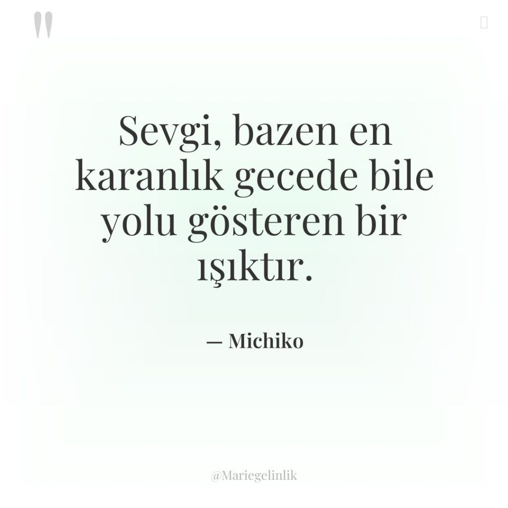 Sevgi, bazen en karanlık gecede bile yolu gösteren bir ışıktır.