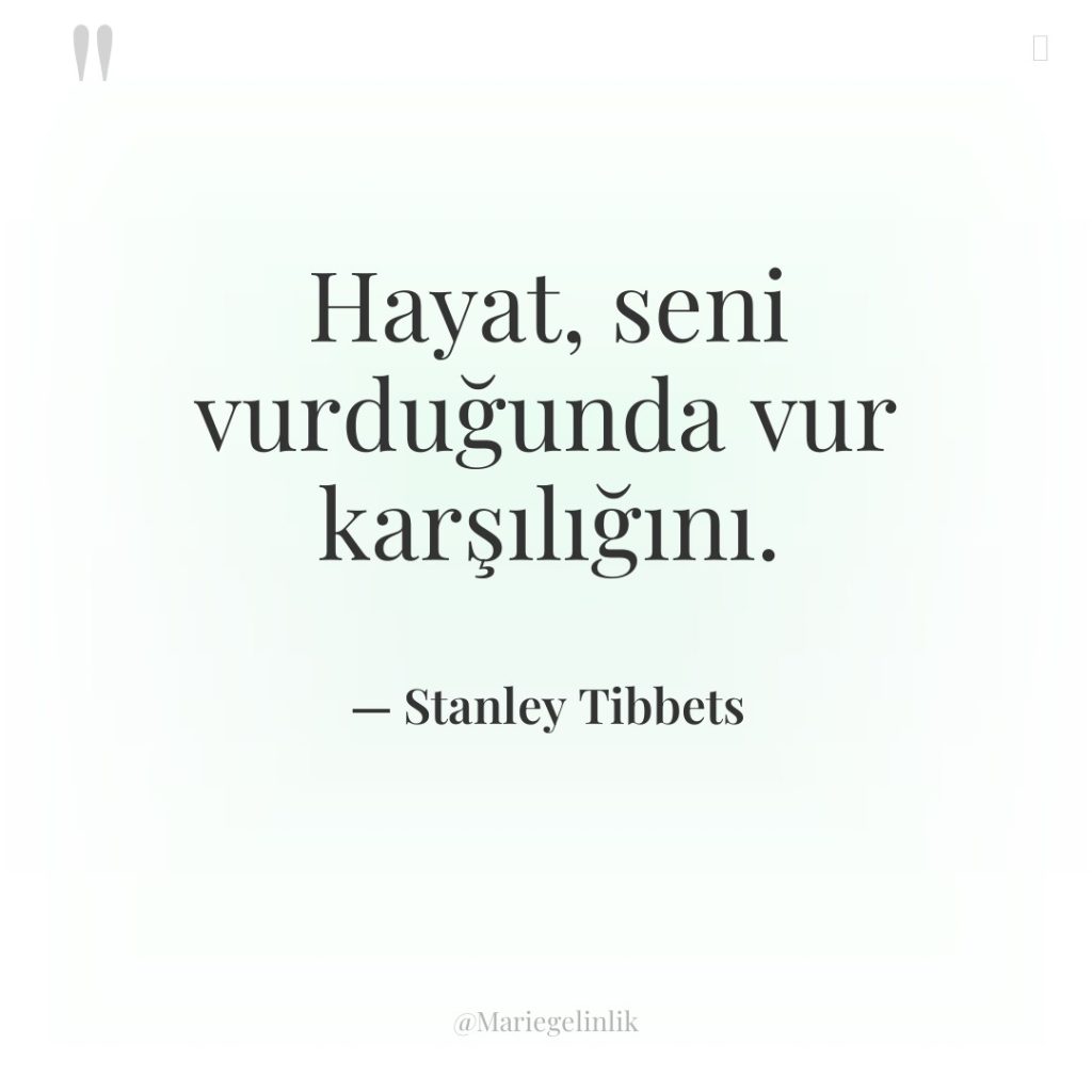 Hayat, seni vurduğunda vur karşılığını.