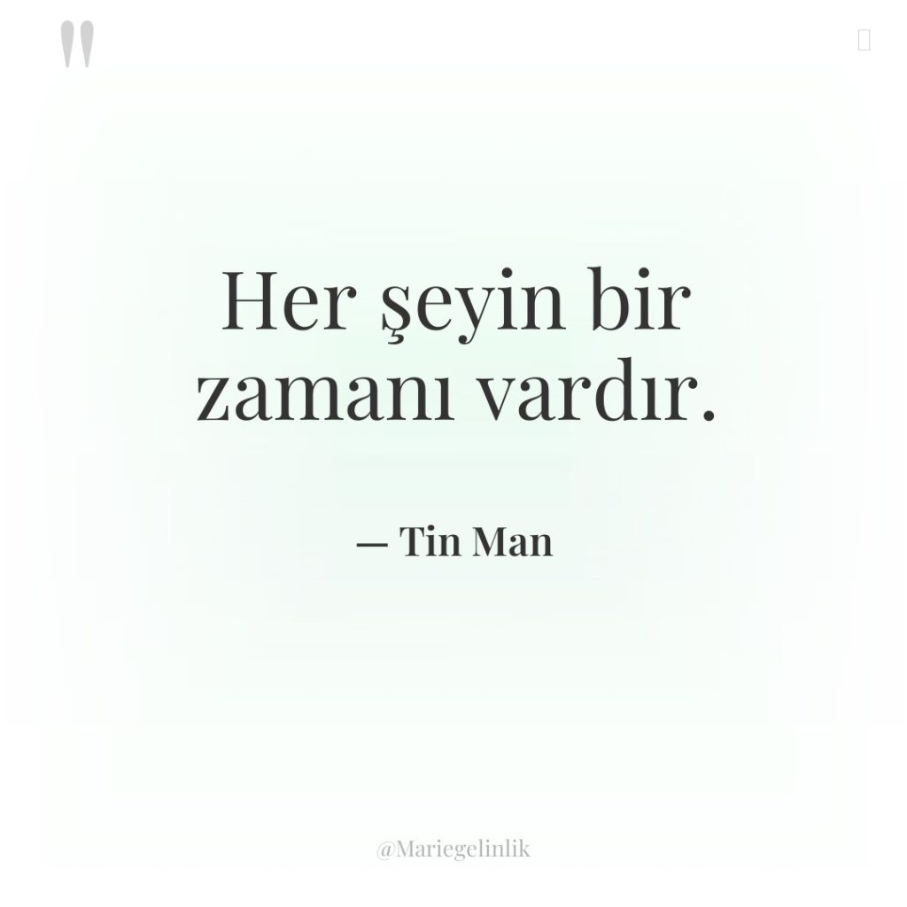 Her şeyin bir zamanı vardır.