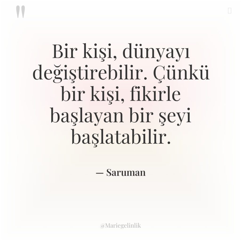 Bir kişi, dünyayı değiştirebilir. Çünkü bir kişi, fikirle başlayan bir…